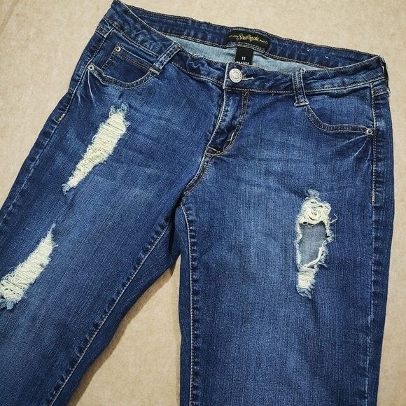 Southpole Bootcut Blue Stonewashed Distressed Jeans #3 - Picture 1 of 8